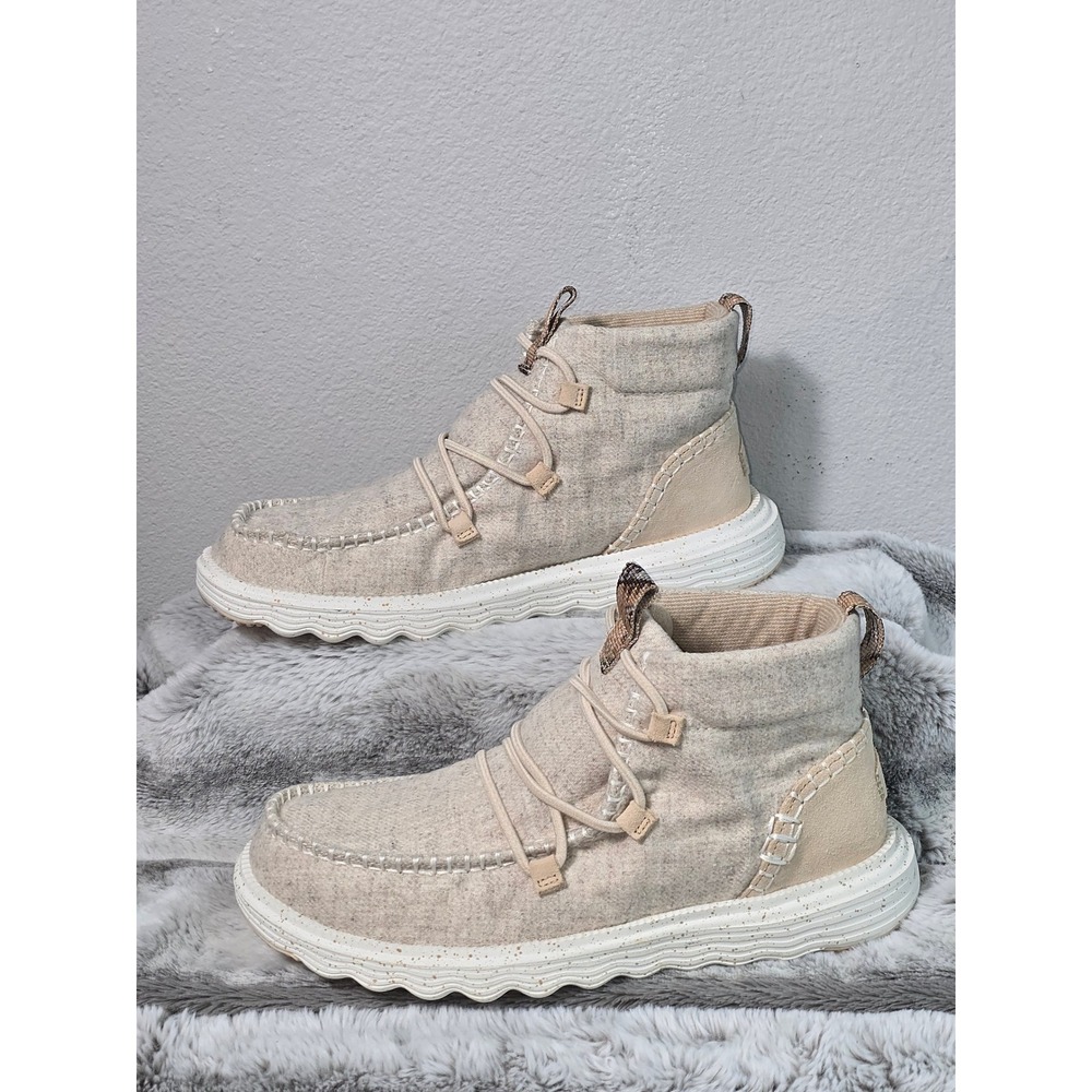 NWT Hey Dude‎ Reyes Boot Light Grey/ cream Wool Blend Chukka  40182-007 WMNS 11